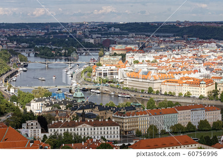Prague cityscape from St. Vitus cathedral tower Prague cityscape from St. Vitus cathedral tower 60756996