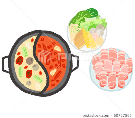 火鍋，蔬菜，肉類，套裝 60757895