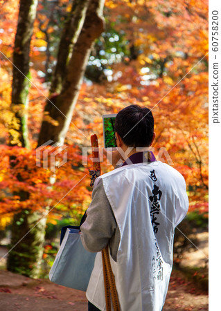 Pilgrimage and autumn leaves 60758200