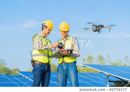 Engineer man or worker, people, using a drone to Engineer man or worker, people, using a drone to 60758337