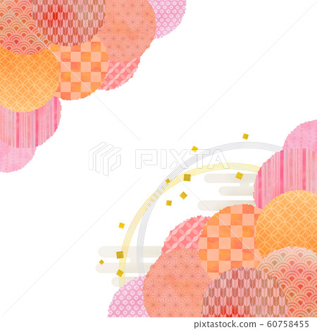 Japanese pattern red background - Stock Illustration [60758455] - PIXTA