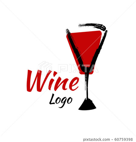 Vector illustration a wine logo symbol black red Vector illustration a wine logo symbol black red 60759398