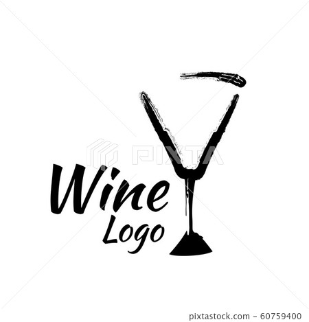 Vector illustration a wine logo symbol black color Vector illustration a wine logo symbol black color 60759400