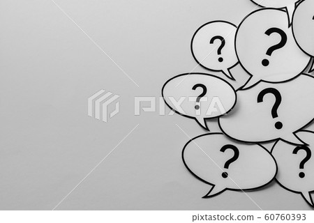 Question marks on speech bubbles side border Question marks on speech bubbles side border 60760393