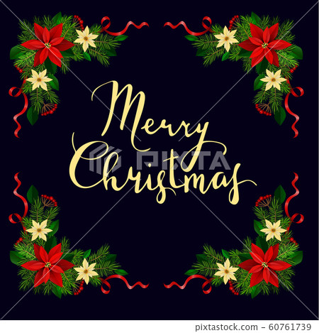 Vector. Christmas decoration: evergreens frame isolated Vector. Christmas decoration: evergreens frame isolated 60761739