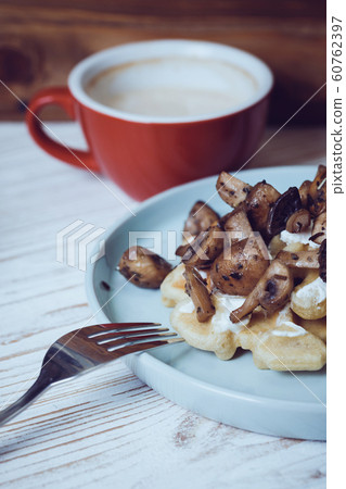 Belgian waffles and coffee Belgian waffles and coffee 60762397