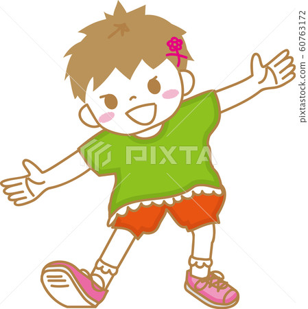 Posing Boyish Girl Stock Illustration