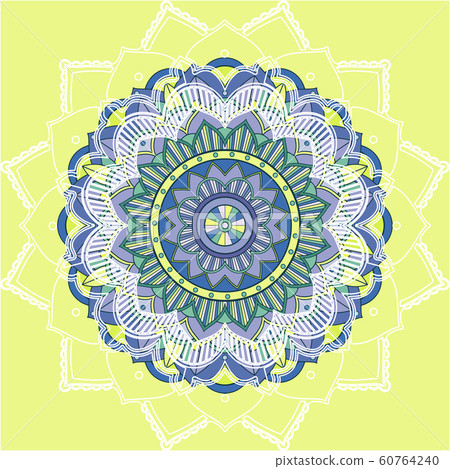 Mandala patterns on yellow background - Stock Illustration [60764240 ...
