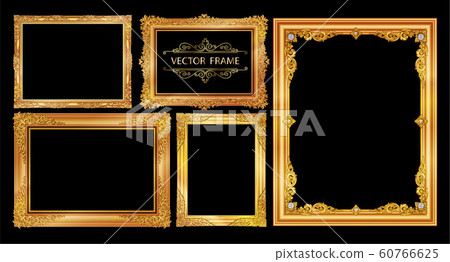 Frame of border with corner line floral for picture, Vector design decoration pattern style 60766625
