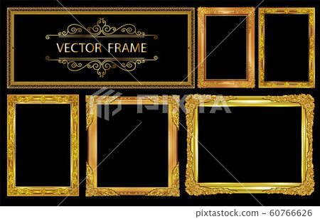 Frame of border with corner line floral for picture, Vector design decoration pattern style 60766626