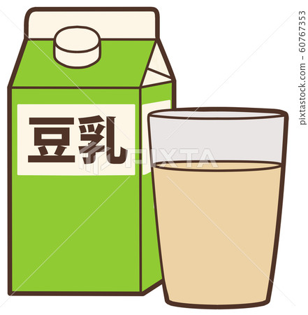 豆漿倒入紙包和透明杯中的插圖 豆漿倒入紙包和透明杯中的插圖 60767353