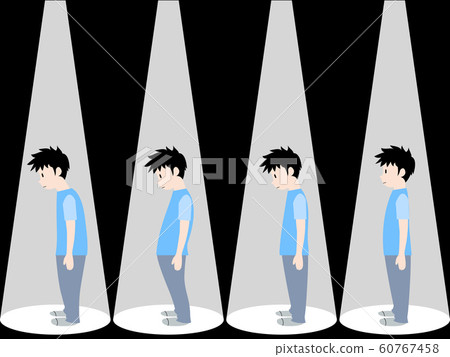 Good posture and bad posture spotlight 60767458