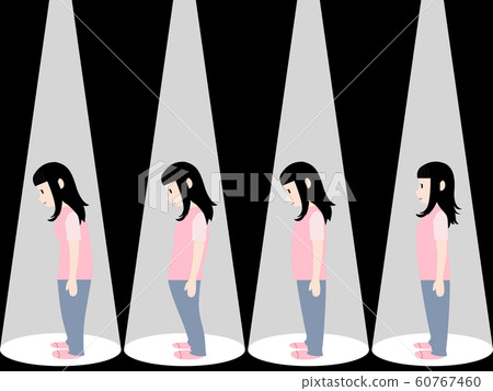 Good posture and bad posture spotlight 60767460