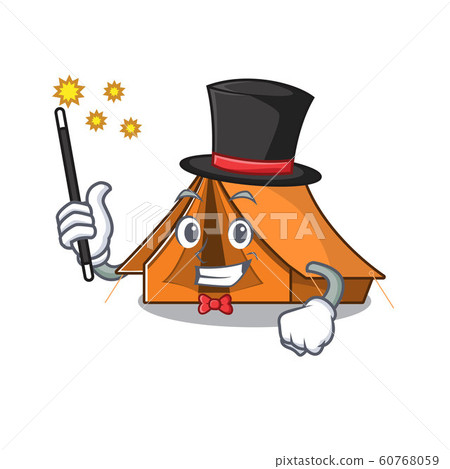 Mascot of camping tent Scroll performance as a Magician style Mascot of camping tent Scroll performance as a Magician style 60768059