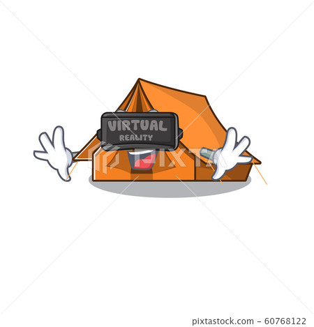 cool camping tent Scroll character using Virtual reality headset cool camping tent Scroll character using Virtual reality headset 60768122