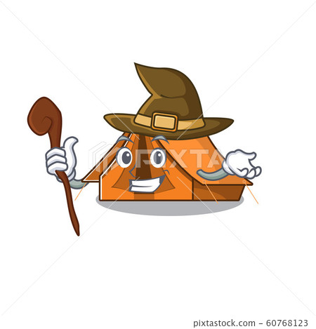 Happy Witch camping tent Scroll cartoon character design 60768123
