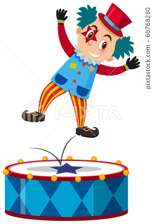 Single character of clown on white background Single character of clown on white background 60768280