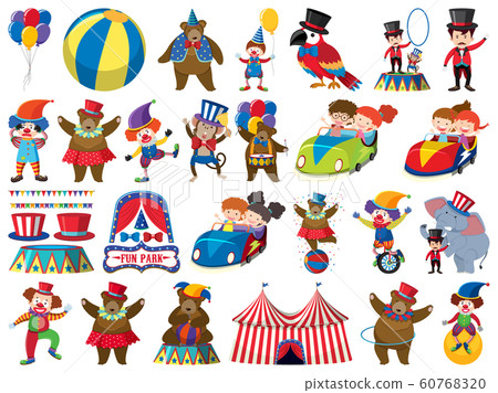 Large set of isolated objects of kids and circus 60768320