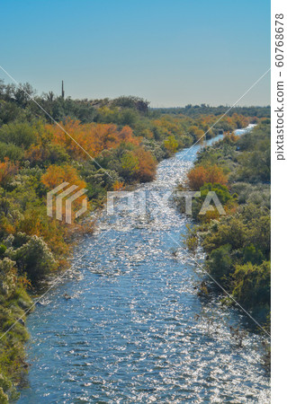 Agua Fria River in the southwest desert of Peoria, Maricopa County, Arizona USA 60768678