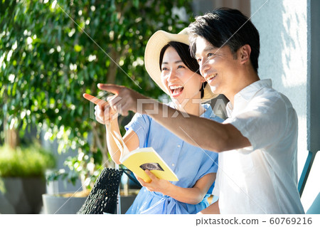 Travel Airport Couple Overseas travel Guidebook 60769216