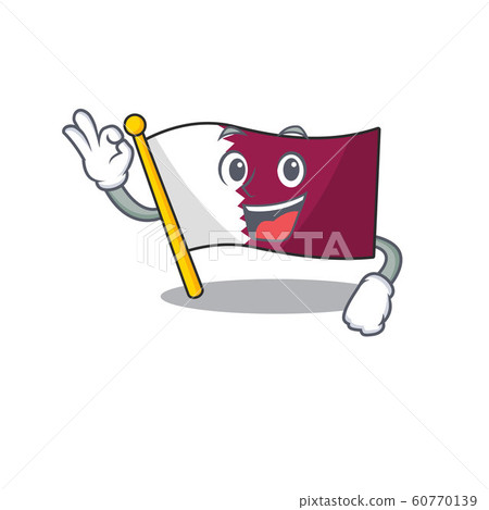 Flag qatar Scroll mascot design making an Okay gesture 60770139