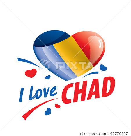 The national flag of the Chad and the inscription I love Chad. Vector illustration The national flag of the Chad and the inscription I love Chad. Vector illustration 60770337