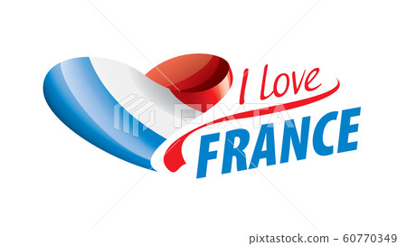 The national flag of the France and the inscription I love France. Vector illustration The national flag of the France and the inscription I love France. Vector illustration 60770349