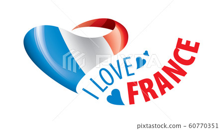 The national flag of the France and the inscription I love France. Vector illustration The national flag of the France and the inscription I love France. Vector illustration 60770351