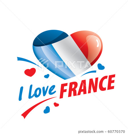 The national flag of the France and the inscription I love France. Vector illustration The national flag of the France and the inscription I love France. Vector illustration 60770370