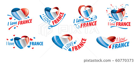 The national flag of the France and the inscription I love France. Vector illustration The national flag of the France and the inscription I love France. Vector illustration 60770373