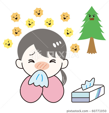 Woman person hay fever symptoms runny nose 60771050