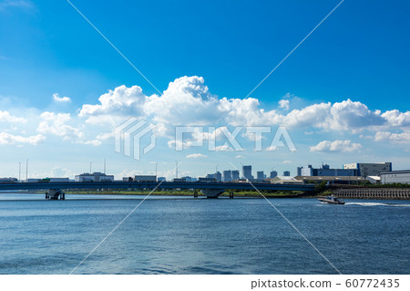 (Tokyo-Urban landscape) Scenery of Shinkiba side seen from Kaihin Park 1 60772435