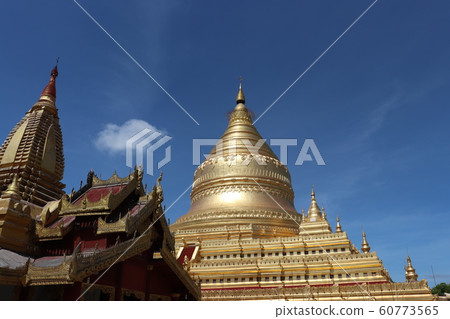 Blue sky of Shwejigon Pagoda World Heritage Site Bagan Myanmar 60773565