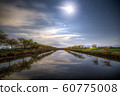 moon reflection on water with plum trees 60775008