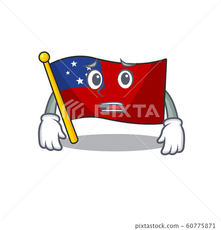 mascot of flag samoa Scroll showing afraid look face 60775871
