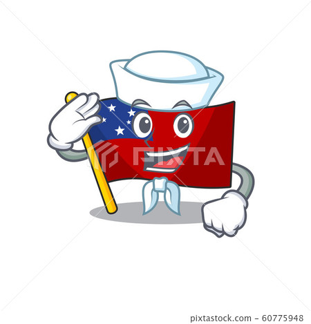 An icon of flag samoa Scroll Sailor cartoon character wearing hat 60775948