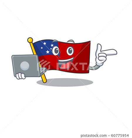 Cute and smart flag samoa Scroll working with laptop 60775954