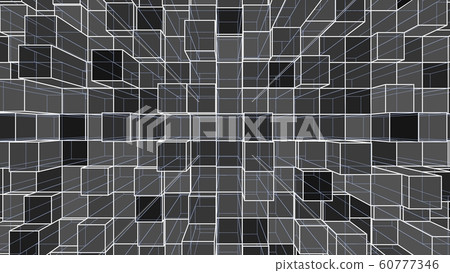 Abstract background of colorful outline cubes 60777346