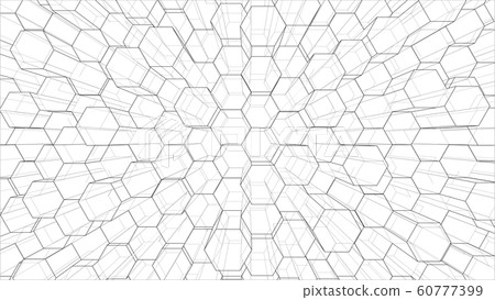 Abstract background of hexagons outline. Vector 60777399