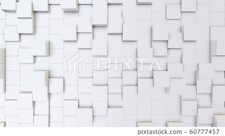 Abstract 3D illustration of white cubes background 60777457