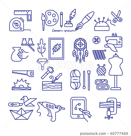 vector of editable stroke line of craft work... - Stock Illustration ...