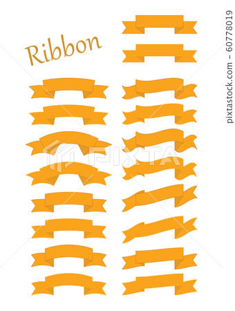 Ribbon illustration set yellow - Stock Illustration [60778019] - PIXTA