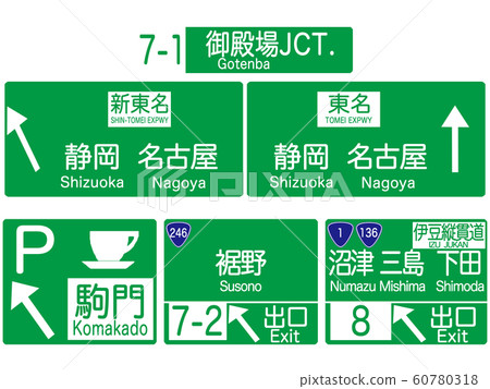 東名高速公路標牌集合04 御殿場jct 沼津 插圖素材 圖庫 東名高速公路標牌集合04 御殿場jct 沼津 插圖素材 圖庫