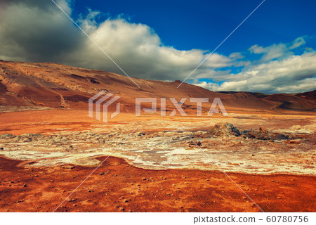 Geothermal area Hverir, Iceland. 60780756