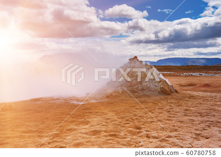 Geothermal area Hverir, Iceland. 60780758