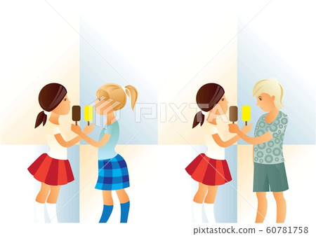 Sharing ice cream. Sharing ice cream. 60781758