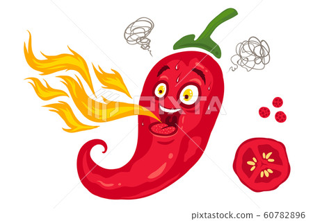 Cartoon red chili for mexican food Cartoon red chili for mexican food 60782896