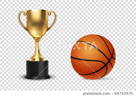 Winner basketball cup award golden trophy logo Vector Image