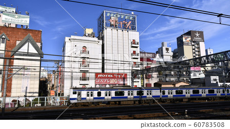 在日本的東京都市風景我看澀谷的酒店鎮 60783508