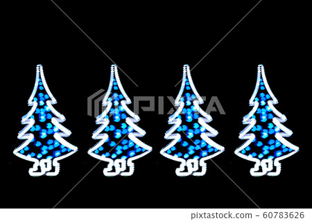 Christmas trees blurred bokeh festive background 60783626